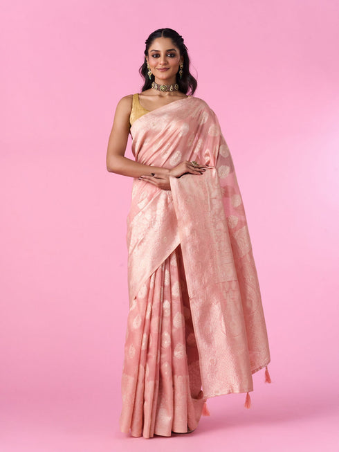 Mohey Radiant Pink Elegance Saree