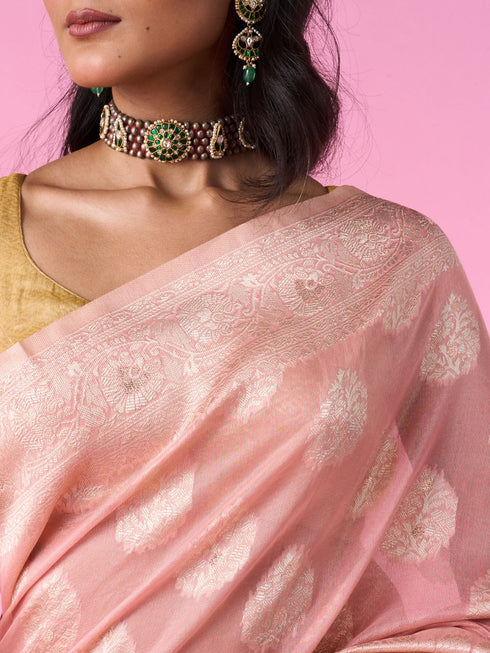 Mohey Radiant Pink Elegance Saree