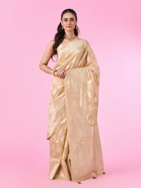 Mohey Beige Elegance Saree