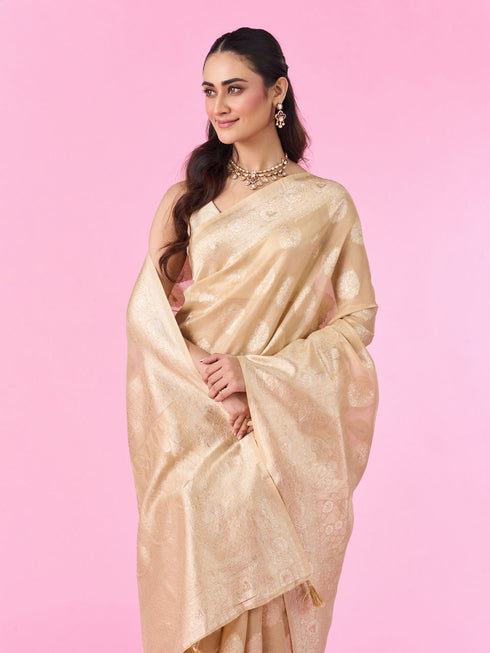 Mohey Beige Elegance Saree