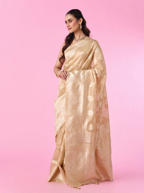 Mohey Beige Elegance Saree