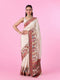Mohey Classic Cream Elegance Banarasi Saree