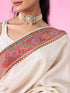 Mohey Classic Cream Elegance Banarasi Saree