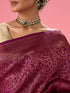 Mohey Wine Elegance Embellished Banarasi Saree