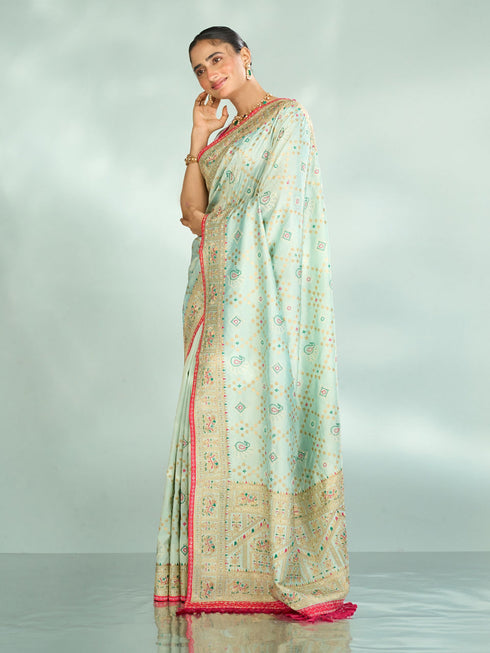 Mohey Sea Green Festive Saree
