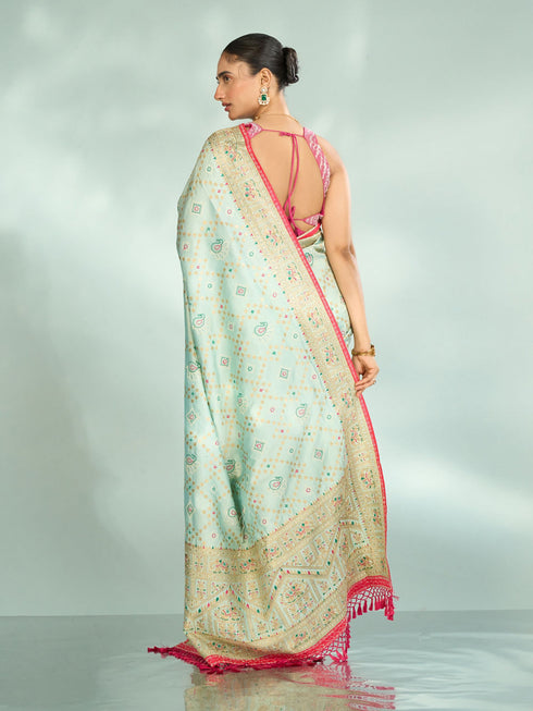Mohey Sea Green Festive Saree