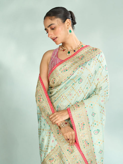 Mohey Sea Green Festive Saree