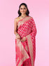 Mohey Graceful Pink Pleated Elegance Banarasi Saree