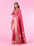 Mohey Graceful Pink Pleated Elegance Banarasi Saree