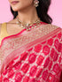 Mohey Graceful Pink Pleated Elegance Banarasi Saree