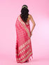 Mohey Graceful Pink Pleated Elegance Banarasi Saree
