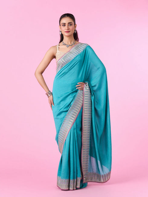 Mohey Aqua Elegance Saree