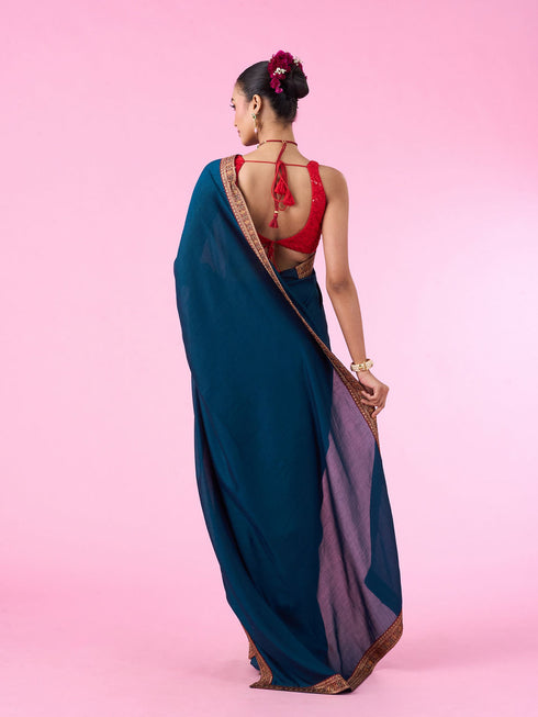 Mohey Blue Elegance Saree