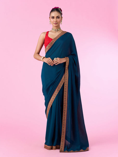 Mohey Blue Elegance Saree