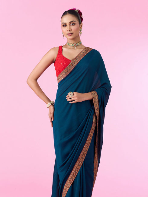 Mohey Blue Elegance Saree