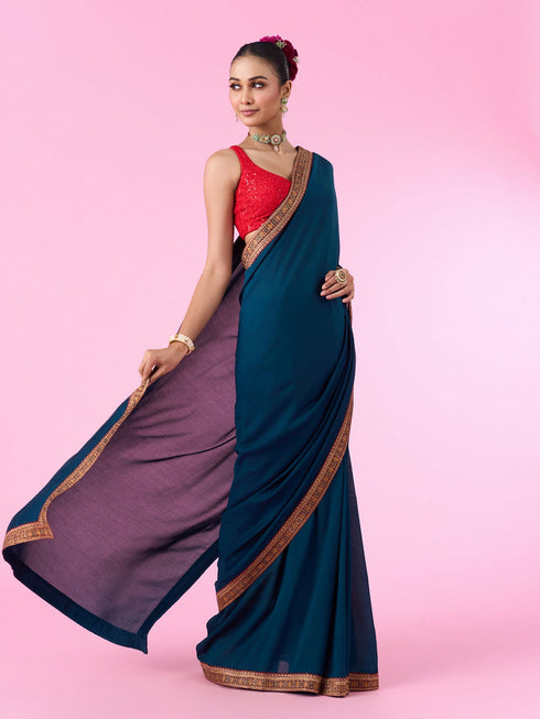 Mohey Blue Elegance Saree