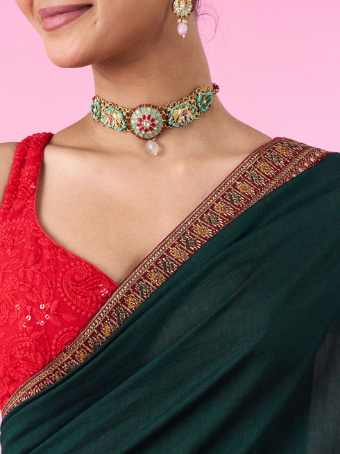 Mohey Emerald Elegance Saree