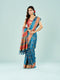 Mohey Teal Blue Banarasi Saree