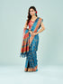 Mohey Teal Blue Banarasi Saree