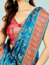Mohey Teal Blue Banarasi Saree