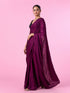 Mohey Wine Satin Elegance Saree