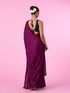 Mohey Wine Satin Elegance Saree
