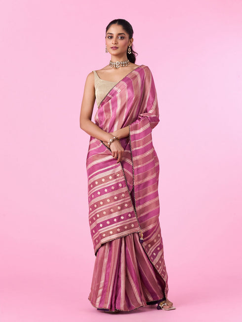 Mohey Purple Elegance Saree