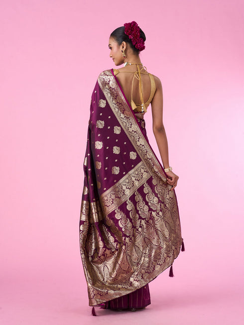 Mohey Splendour Wine Beauty Saree