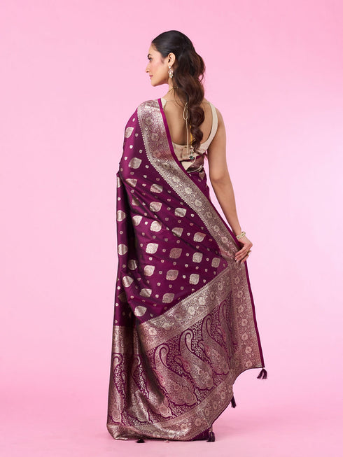 Mohey Wine Color Gifting Saree