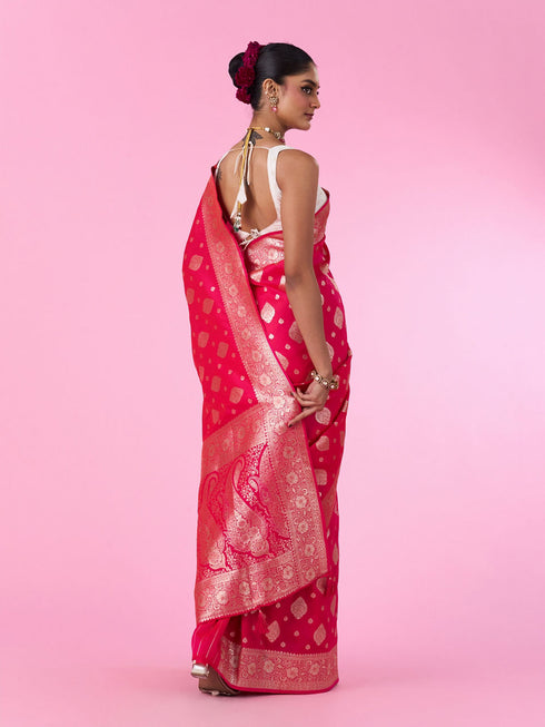Mohey Pink Elegance Saree