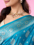Mohey Radiant Blue Silk Saree