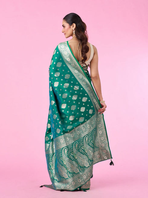 Mohey Radiant Rama Green Saree