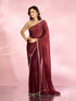 Mohey Exquisite Wine Organza Saree