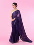 Mohey Dazzling Purple Organza Saree