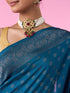 Mohey Blue Elegance Banarasi Saree