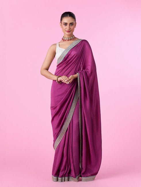 Mohey Purple Elegance Saree