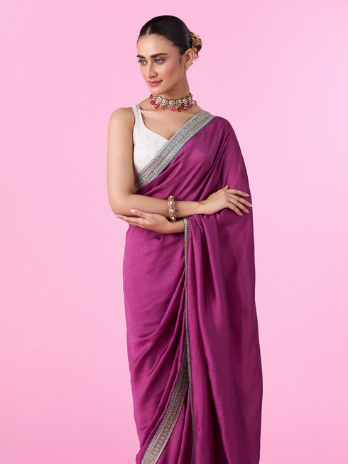 Mohey Purple Elegance Saree