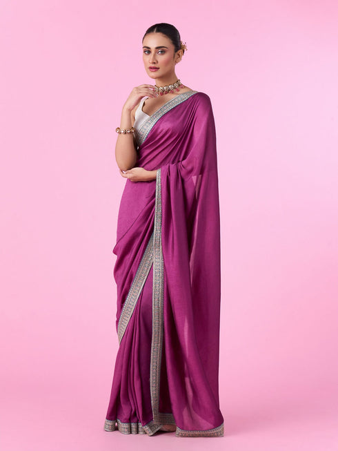 Mohey Purple Elegance Saree
