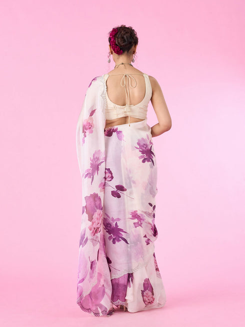 Mohey Purple Party Wear Saree