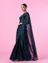 Mohey Elegant Blue Organza Saree