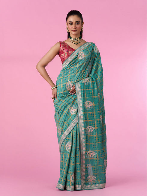 Mohey Sea Green Elegance Saree