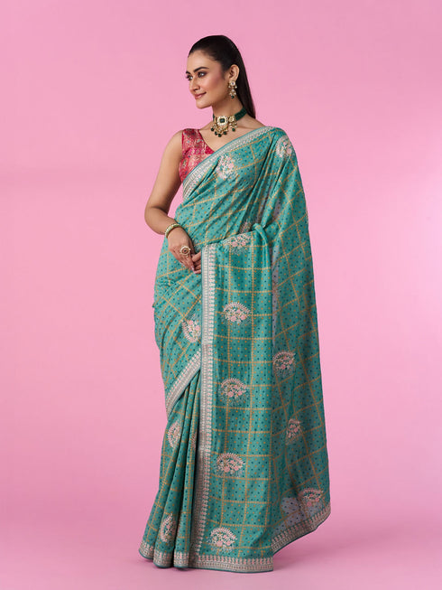 Mohey Sea Green Elegance Saree