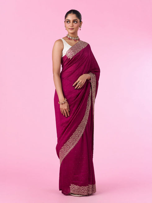 Mohey Chinon Wine Elegance Saree