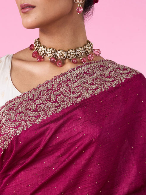 Mohey Chinon Wine Elegance Saree
