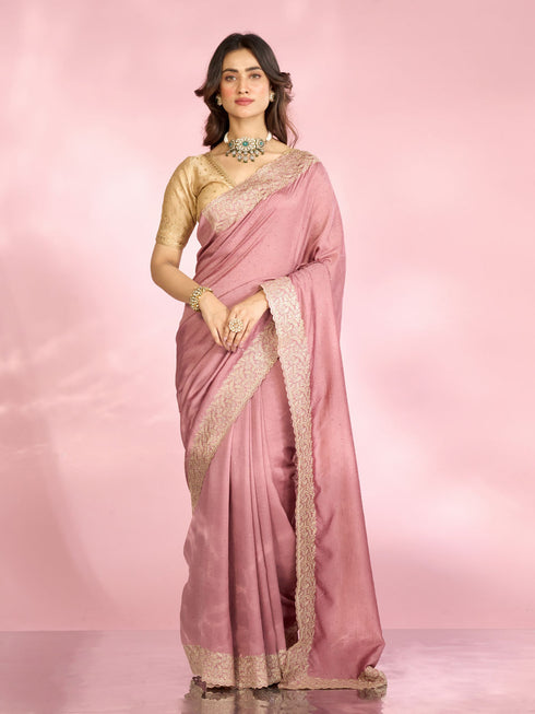 Mohey Dusty Pink Festive Saree