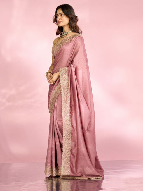 Mohey Dusty Pink Festive Saree