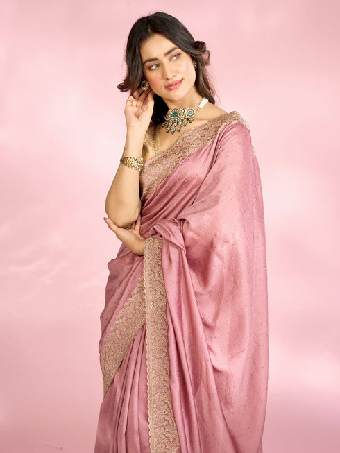 Mohey Dusty Pink Festive Saree