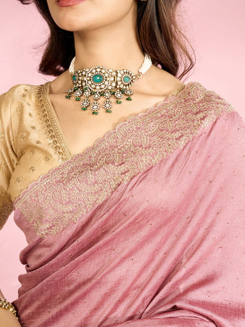 Mohey Dusty Pink Festive Saree