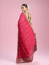 Mohey Ravishing Pink Chinon Saree
