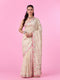 Mohey Elegant Cream Chinon Saree